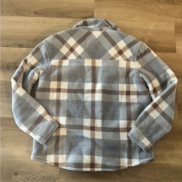 Sage Collective Plaid Sherpa Lined Shacket Jacket Gray Brown, Size M, EUC - Picture 8 of 8